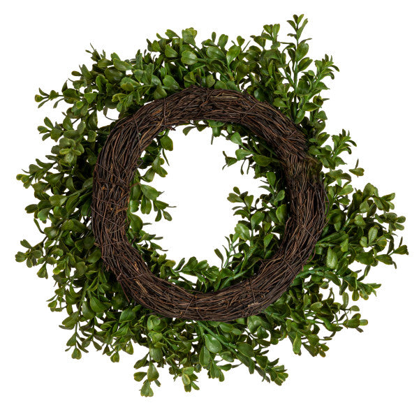 Green Faux Boxwood Wreath (13" Diameter)